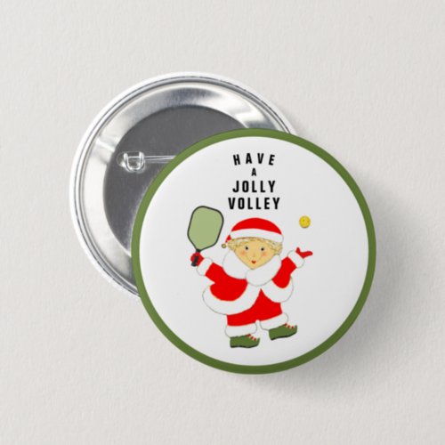 Pickleball Christmas Holiday Gift Button