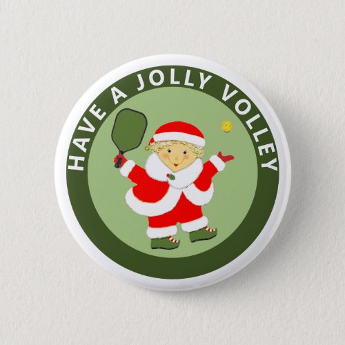 Pickleball Christmas Holiday Gift Button