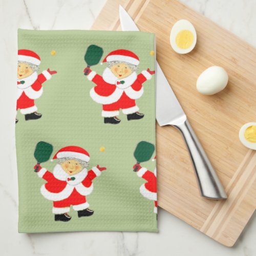 Pickleball Christmas Holiday Gift Kitchen Towel