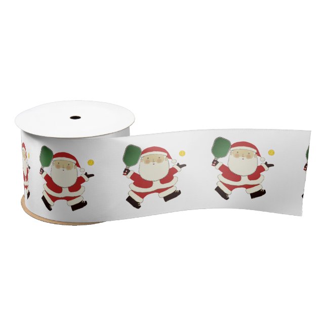 Pickleball Christmas Holiday Gift Satin Ribbon (Spool)