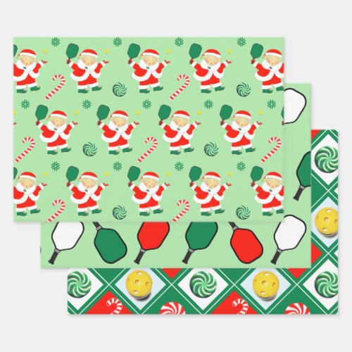 Pickleball Christmas Holiday Gift Wrapping Paper