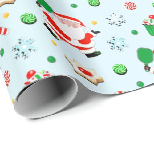 Pickleball Christmas Holiday Gift Wrapping Paper