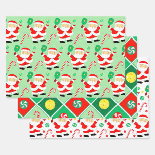 Pickleball Christmas Holiday Gift Wrapping Paper