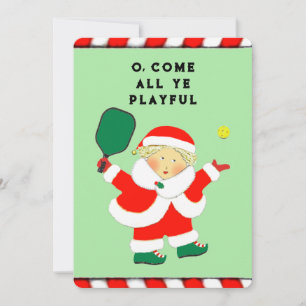 Pickleball Christmas Holiday Greeting Card