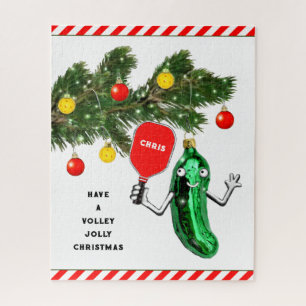 Pickleball Christmas Holiday Jigsaw Puzzle