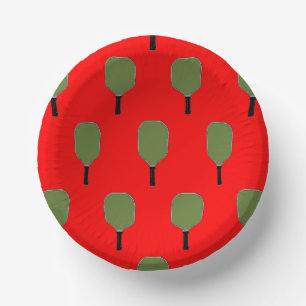Pickleball Christmas holiday party paper plates Bowls