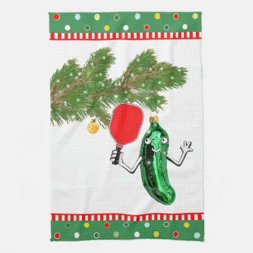 Pickleball Christmas Kitchen Towel