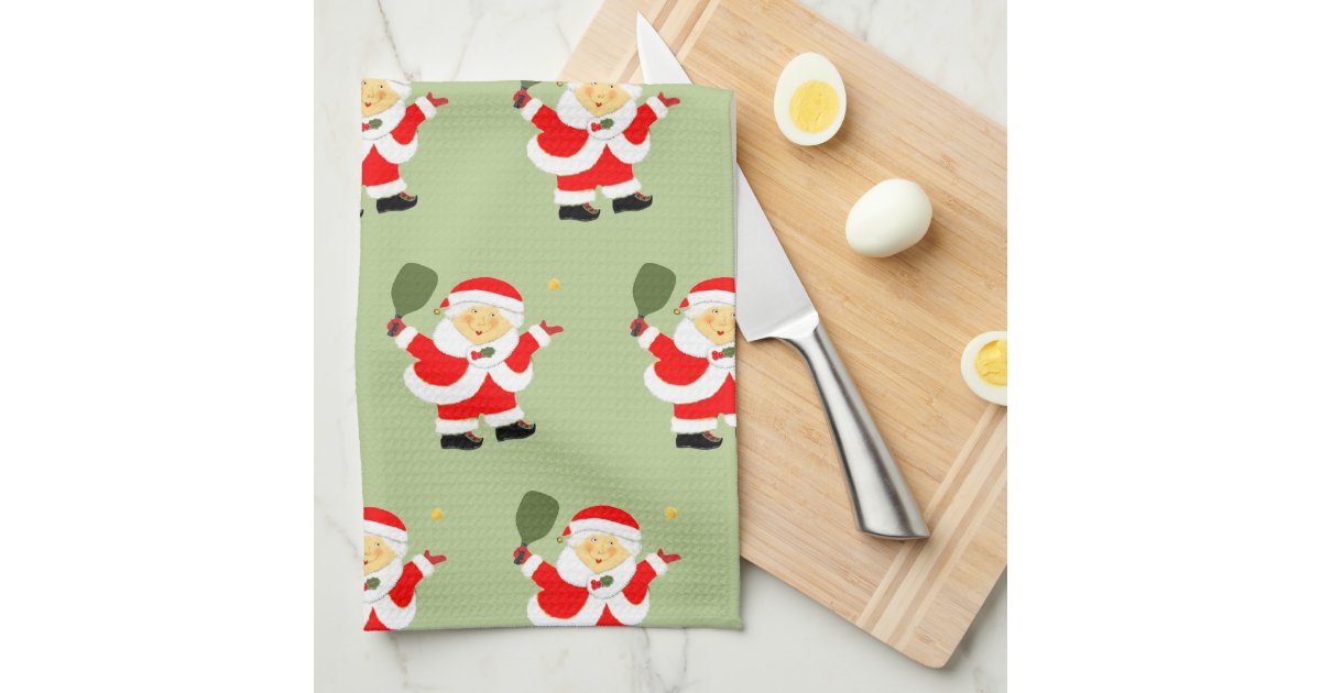 pickleball Christmas Kitchen Towel Zazzle