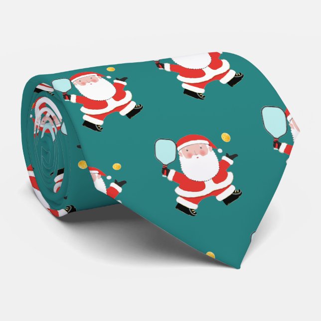 Pickleball Christmas Neck Tie (Rolled)