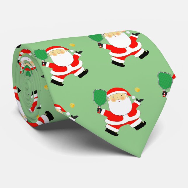 Pickleball Christmas Neck Tie (Rolled)