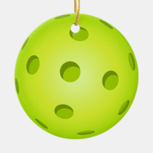 Pickleball Christmas Ornament - Ceramic Circle