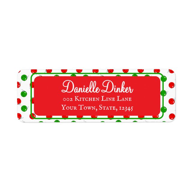 Pickleball Christmas Ornaments Party Invites Card  Label (Front)