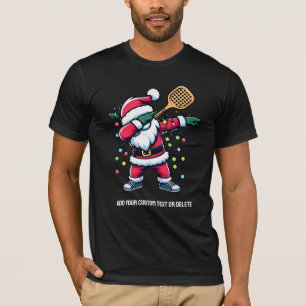 Pickleball Christmas Paddleball Dabbing Santa T-Shirt