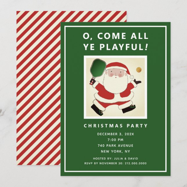 Pickleball Christmas Party Invitations (Front/Back)