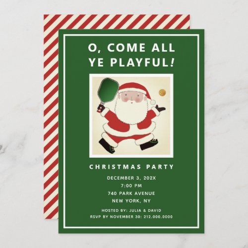 Pickleball Christmas Party Invitations