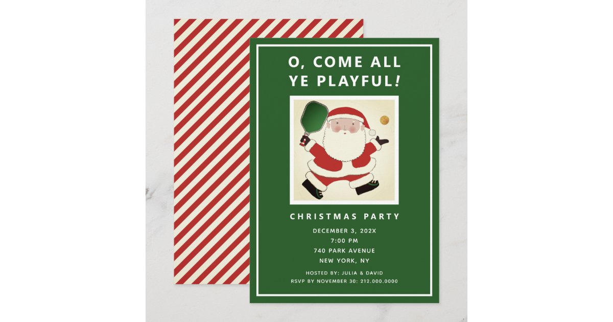 Pickleball Christmas Party Invitations Zazzle