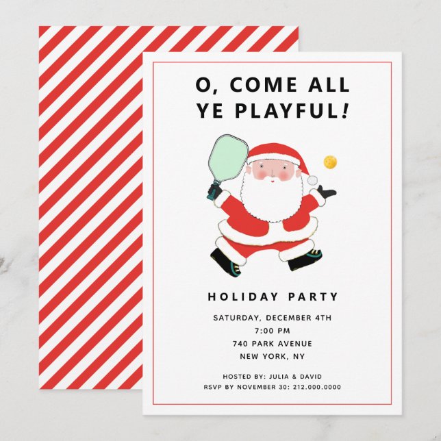 Pickleball Christmas Party Invitations (Front/Back)