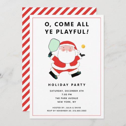 Pickleball Christmas Party Invitations