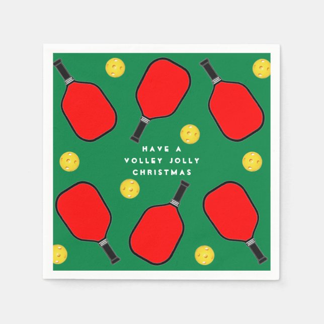 Pickleball Christmas Party Napkins (Front)