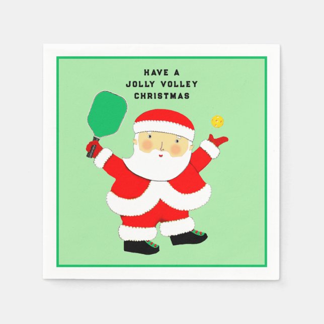 Pickleball Christmas Party Napkins (Front)