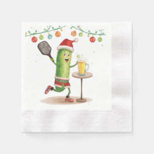 Pickleball Christmas Party with Beer Napkins