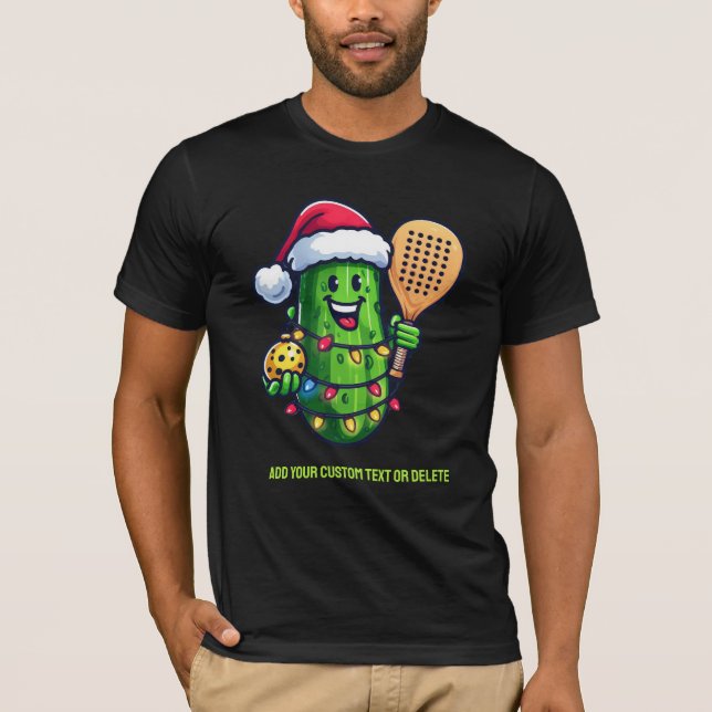 Pickleball Christmas Pickle Santa Sports Lover T-Shirt (Front)