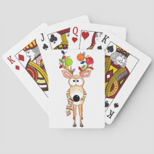 Pickleball Christmas Reindeer Poker Cards