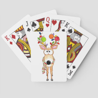 Pickleball Christmas Reindeer Poker Cards