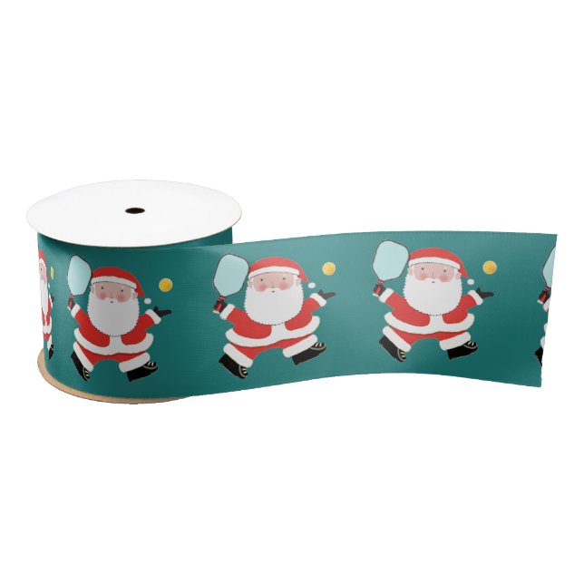 Pickleball Christmas Satin Ribbon (Spool)