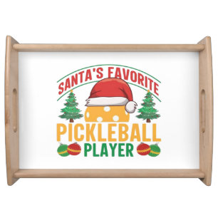 Pickleball Christmas Serving Tray