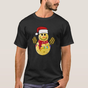 Pickleball Christmas Snowman Funny T-Shirt Gift