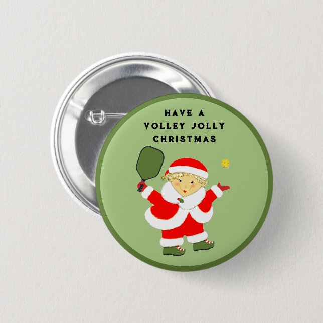 Pickleball Christmas Stocking Stuffer Button (Front & Back)