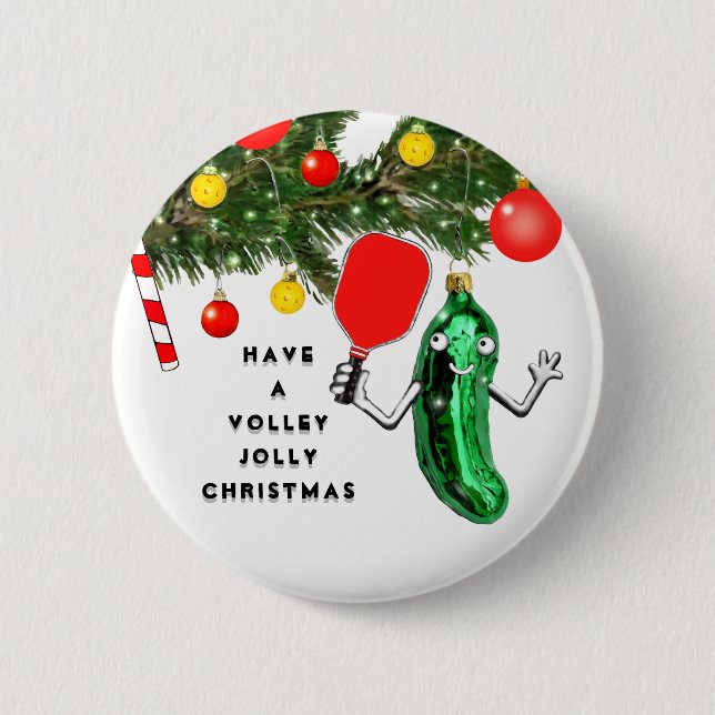 Pickleball Christmas Stocking Stuffer Button (Front)