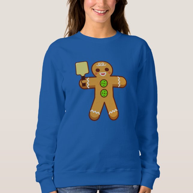 Pickleball Christmas Sweatshirt - Gingerbreadman (Front)
