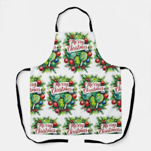 Pickleball Christmas themed  Apron