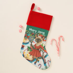Pickleball Christmas themed for Cat Lovers  Stocking