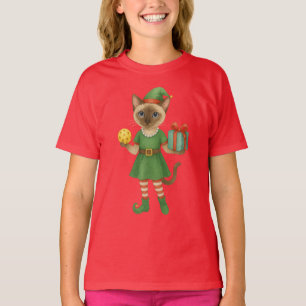 Pickleball Christmas themed for Cat Lovers  T-Shirt