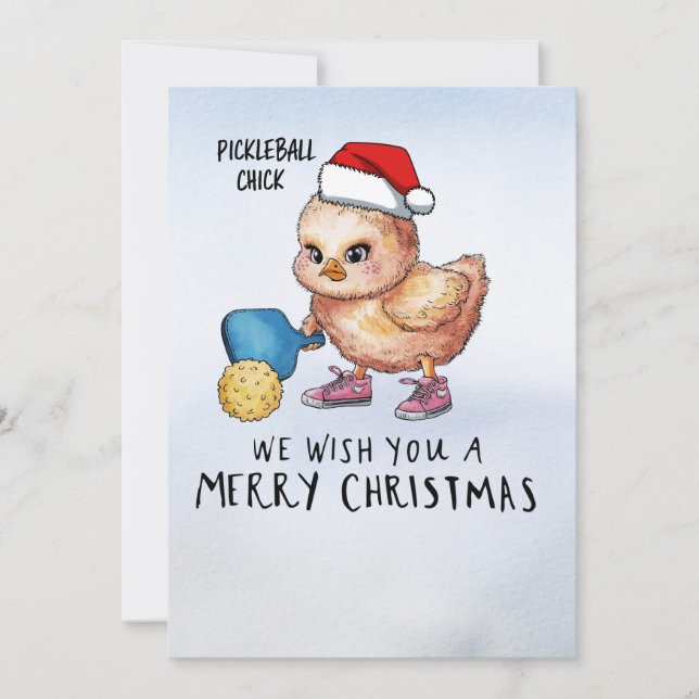 Pickleball Christmas themed Holiday Card (Front)