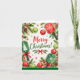 Pickleball Christmas themed Holiday Card