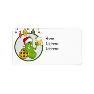 Pickleball Christmas themed Label