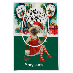 Pickleball Christmas themed Medium Gift Bag