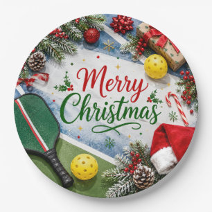 Pickleball Christmas themed  Paper Plates