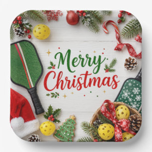 Pickleball Christmas themed  Paper Plates