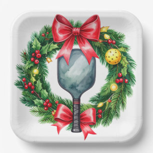 Pickleball Christmas themed  Paper Plates