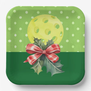 Pickleball Christmas themed Paper Plates