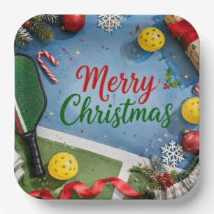 Pickleball Christmas themed  Paper Plates