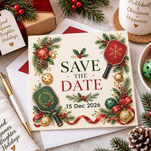 Pickleball Christmas themed Save The Date