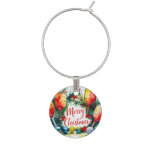Pickleball Christmas themed Wine Charm