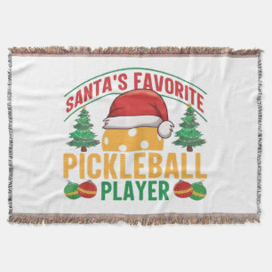 Pickleball Christmas Throw Blanket