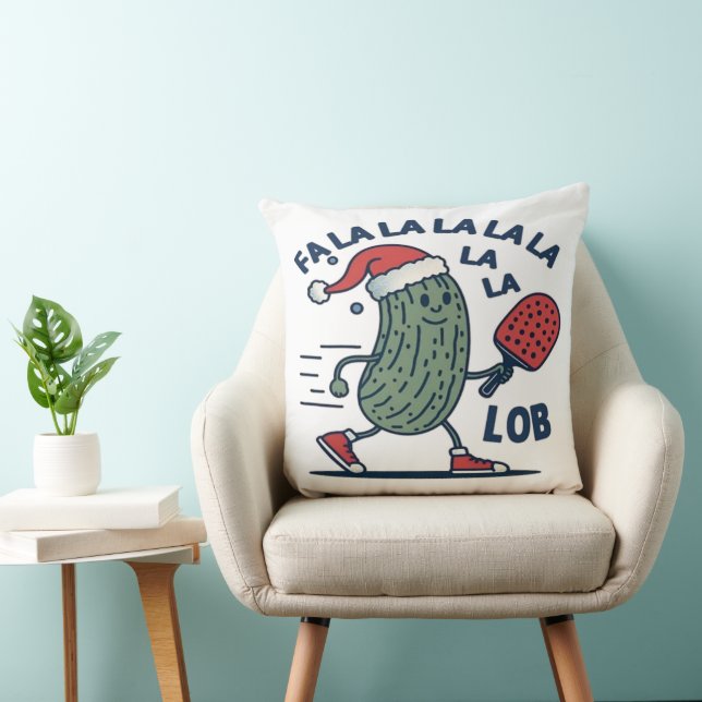 Pickleball Christmas Throw Pillow (Chair)